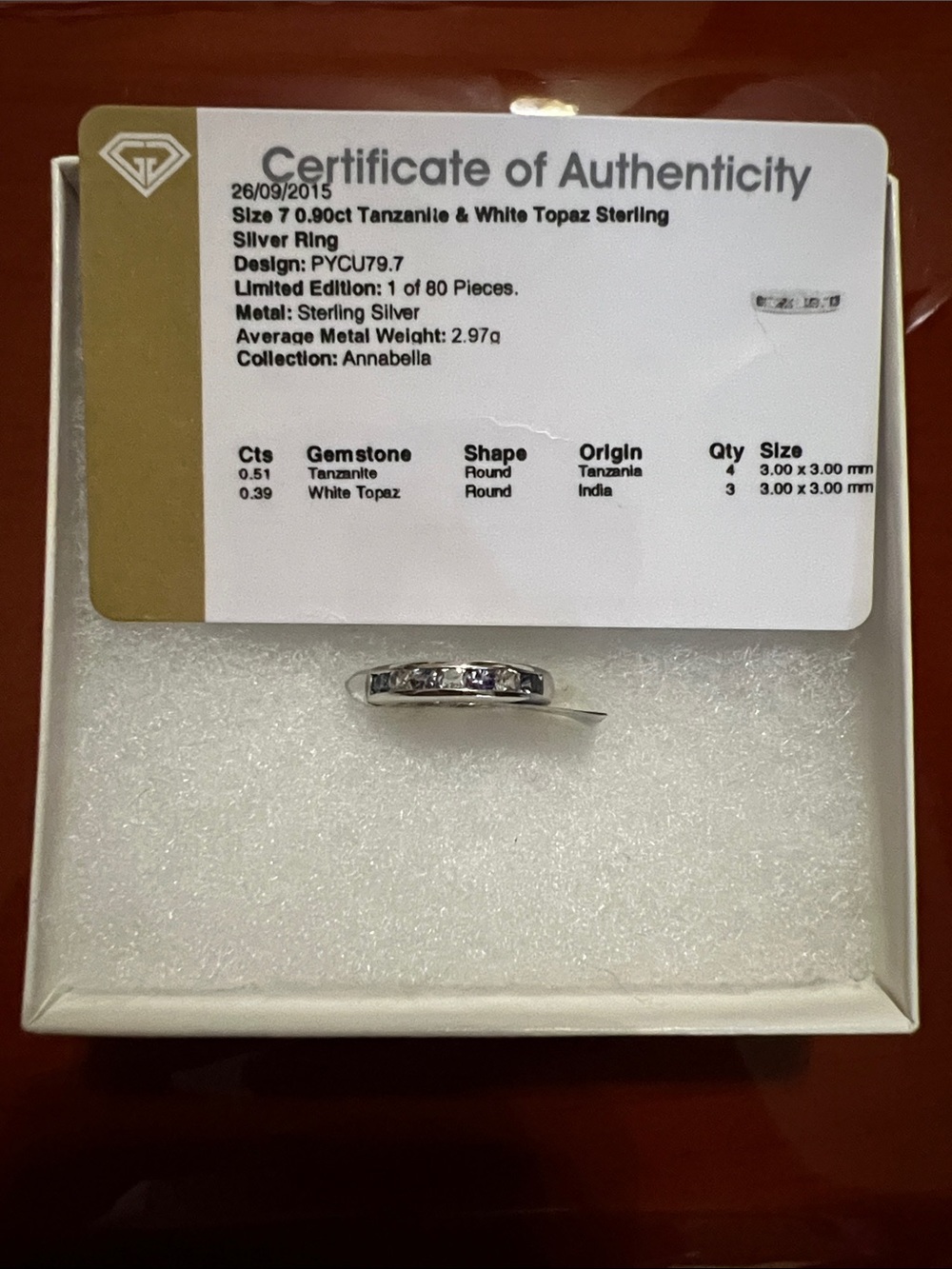 Sterling Silver Tanzanite & White Topaz Ring - Silver